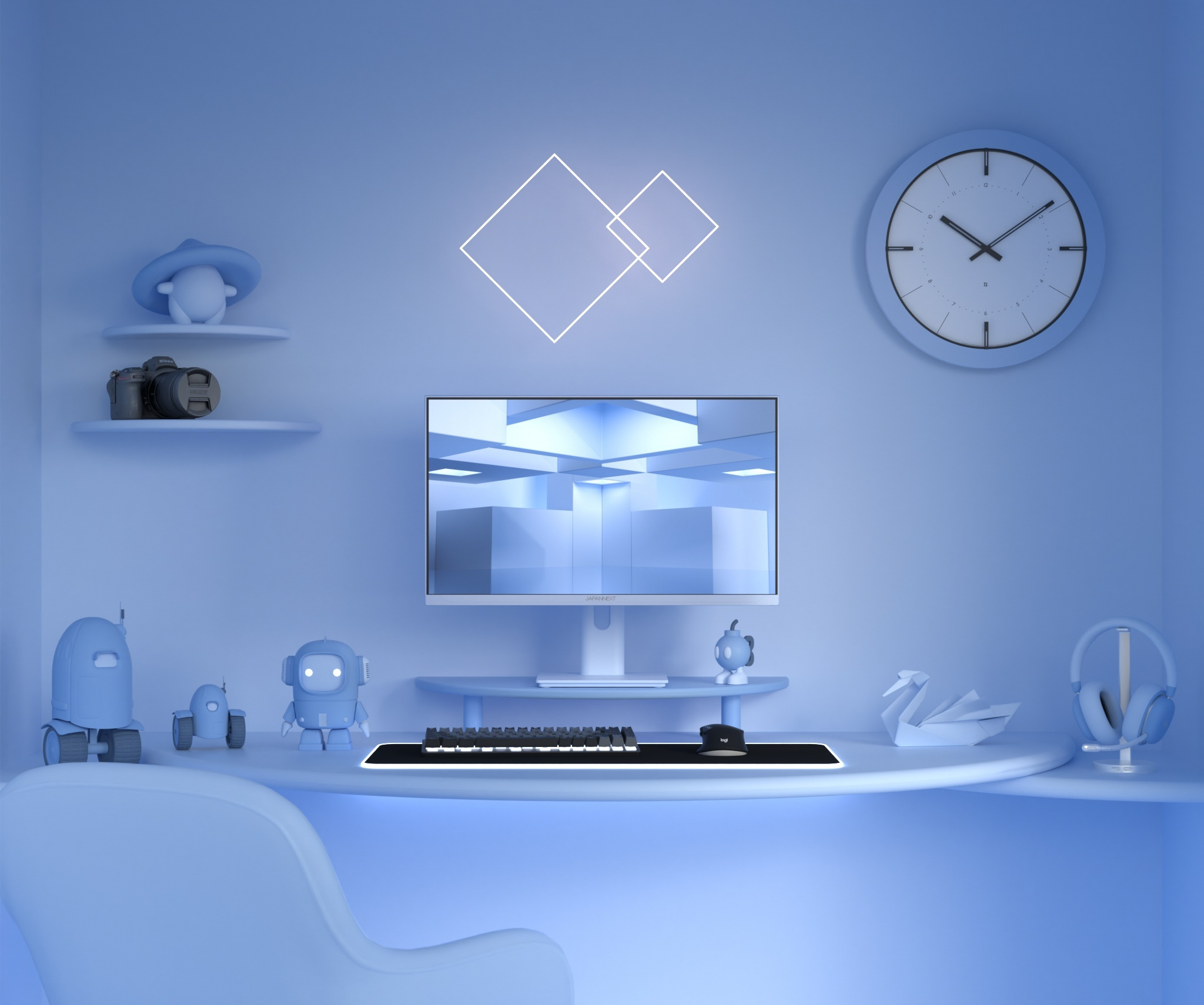 Monitor Gaming | 23,8” | IPS | FHD | 120Hz | Blu pastello