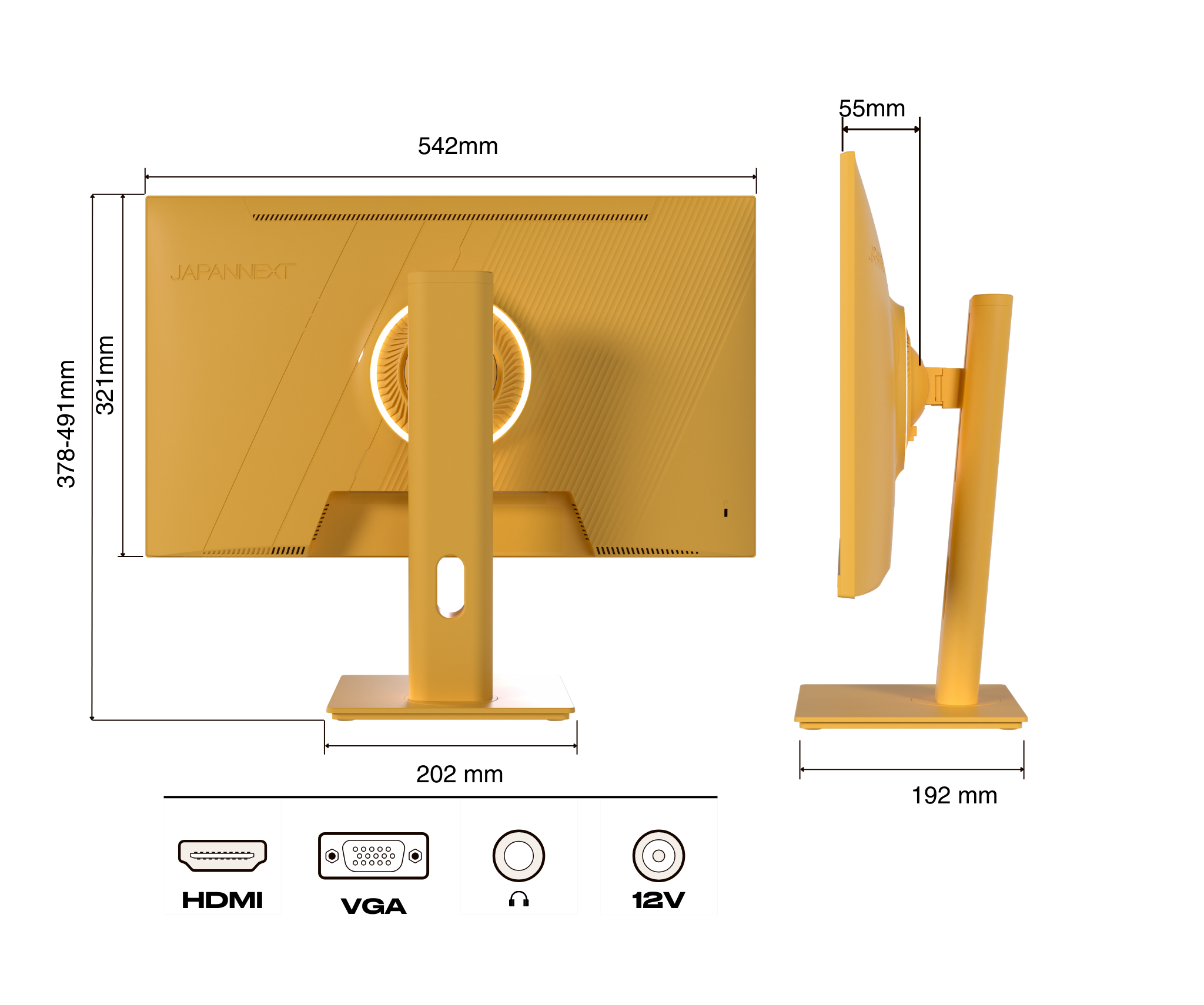 Schermo PC Gaming/Ufficio | 23,8” | IPS | FHD | 120Hz | Giallo pastello