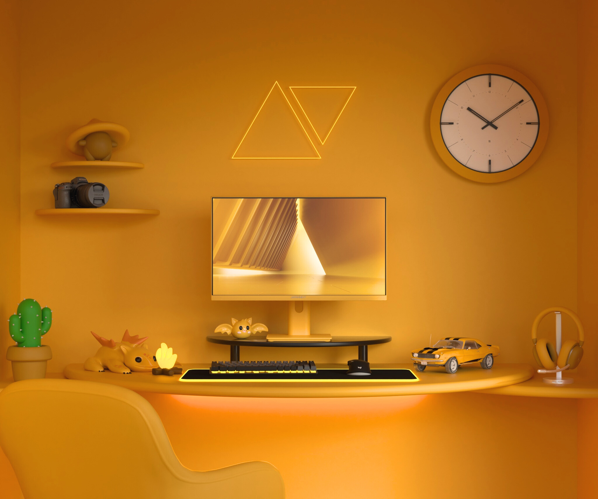 Monitor Gaming | 23,8” | IPS | FHD | 120Hz | Giallo pastello