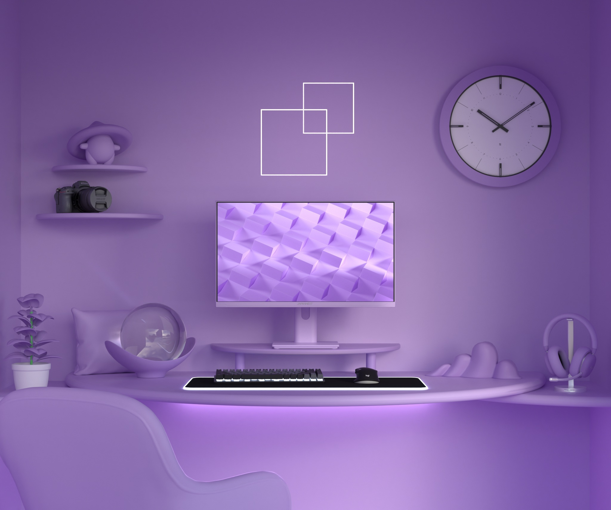 Schermo PC Gaming/Ufficio | 23,8” | IPS | FHD | 120Hz | Viola pastello