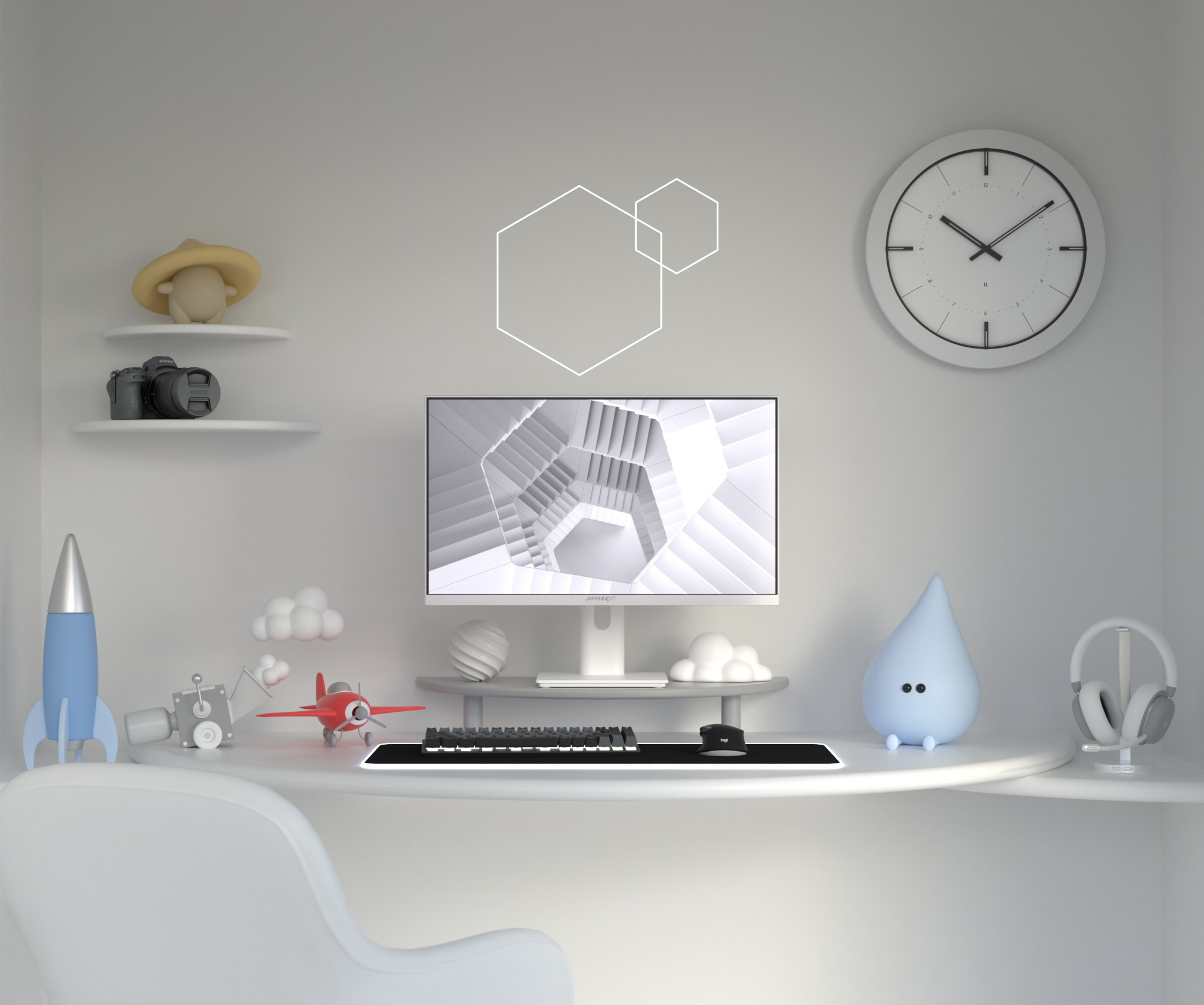 Monitor Gaming | 23,8” | IPS | FHD | 120Hz | Bianco pastello