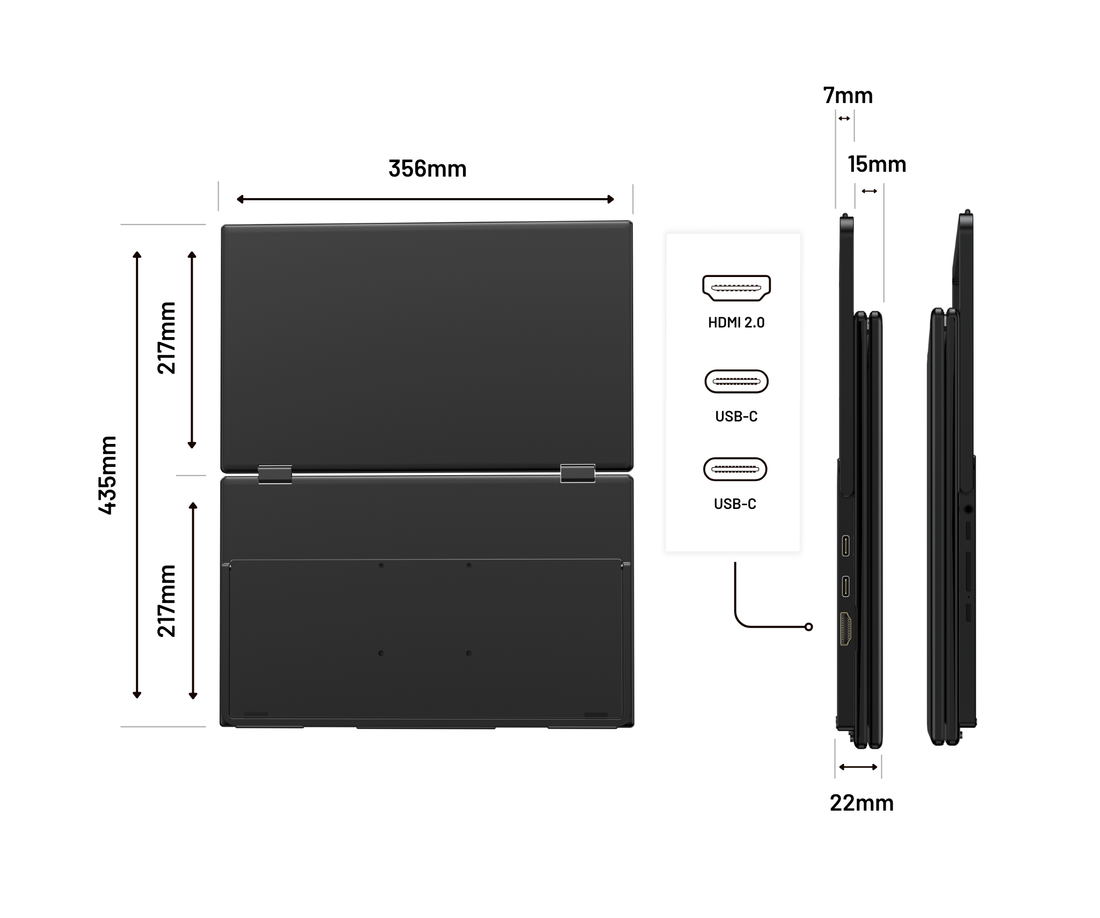 Doppio schermo mobile | 2 x 15,6” | IPS | FHD