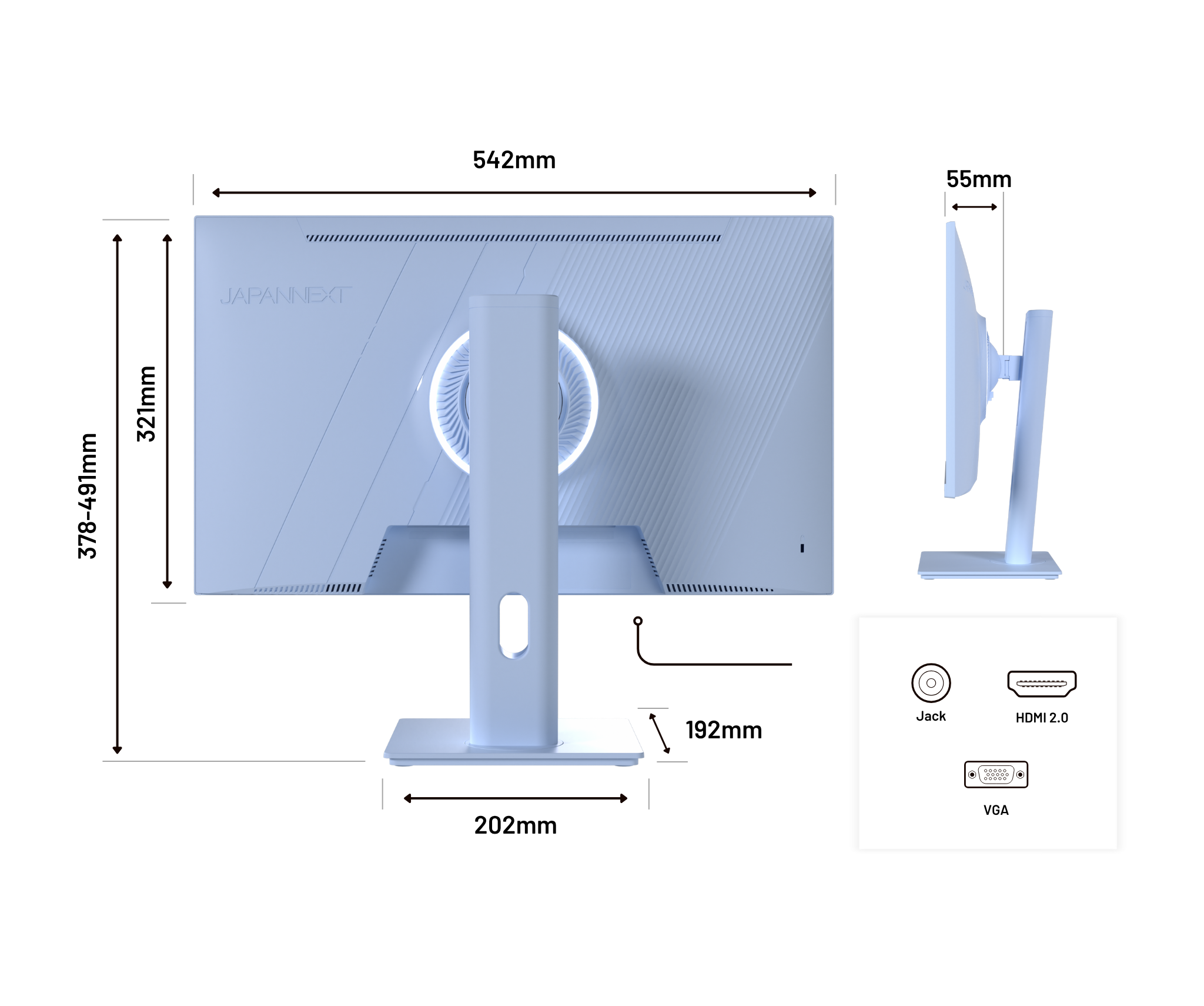 Monitor Gaming | 23,8” | IPS | FHD | 120Hz | Blu pastello
