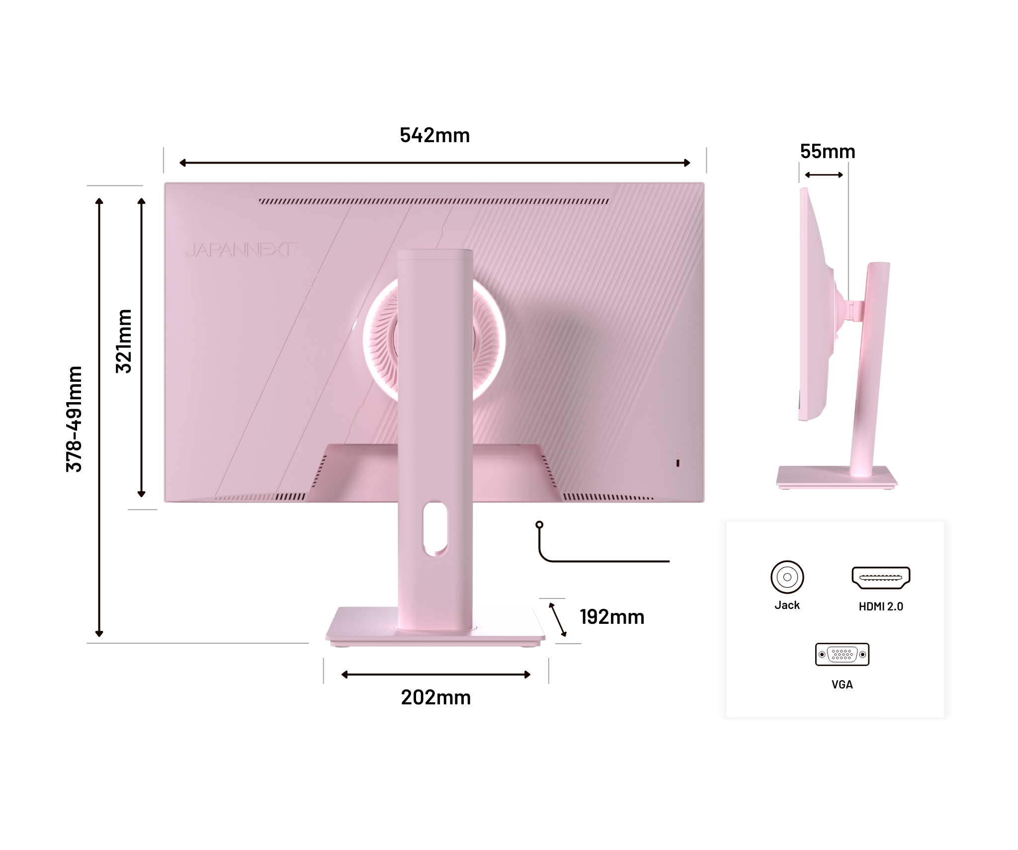 Monitor Gaming | 23,8” | IPS | FHD | 165Hz | Rosa pastello