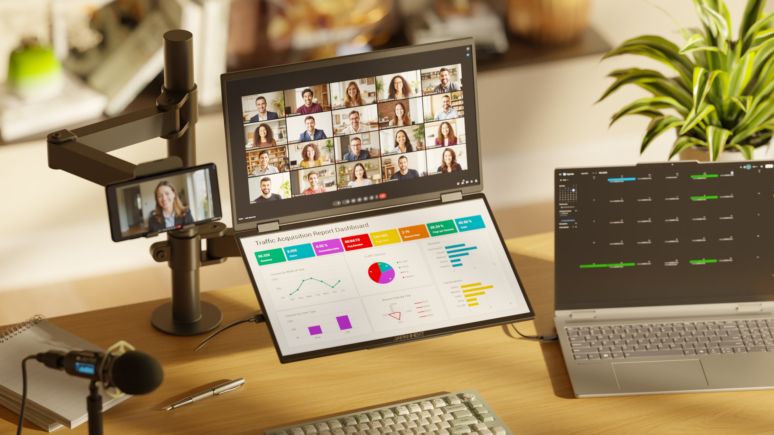 Doppio schermo mobile | 2 x 23,8” | IPS | FHD