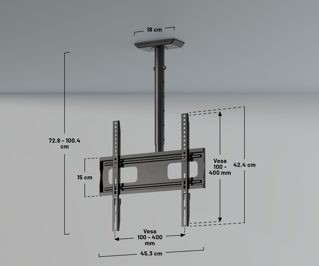 Supporto a soffitto per schermi di grande formato da 32” a 75”
