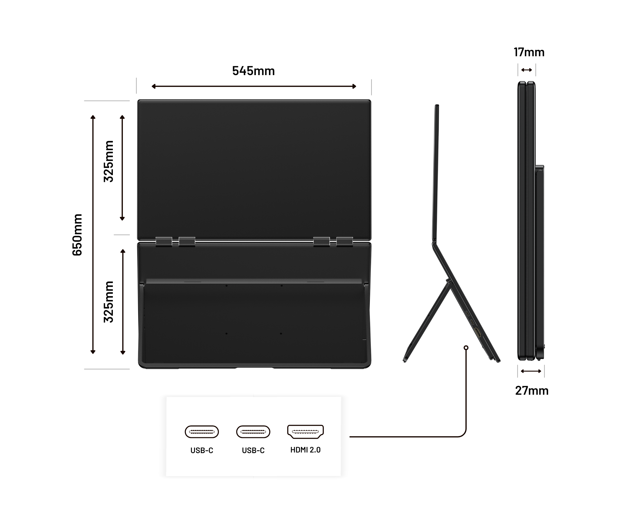 Doppio schermo mobile | 2 x 23,8” | IPS | FHD