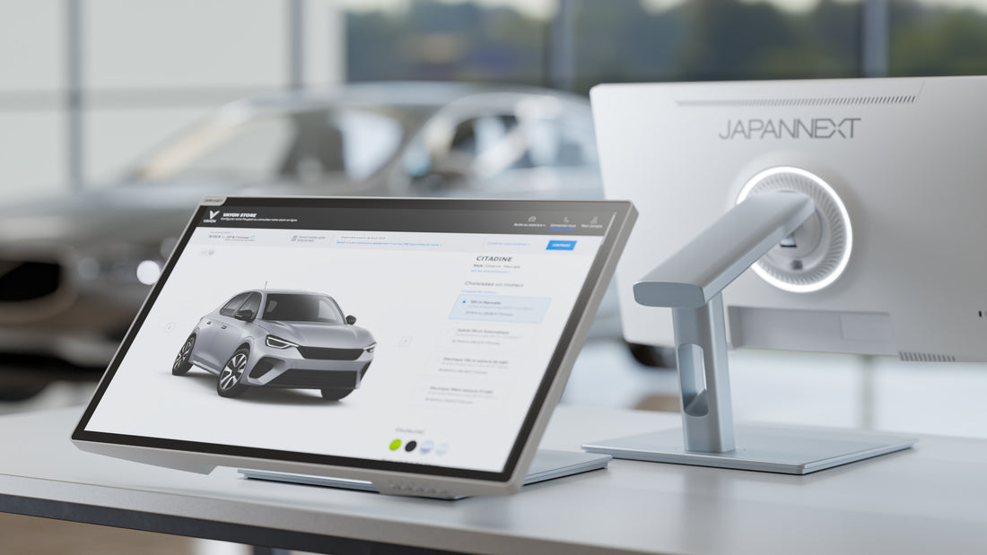 Schermo PC per ufficio | 21,5" | FHD | Touchscreen | KVM | Alimentazione 65 W | Supporto ergonomico articolato