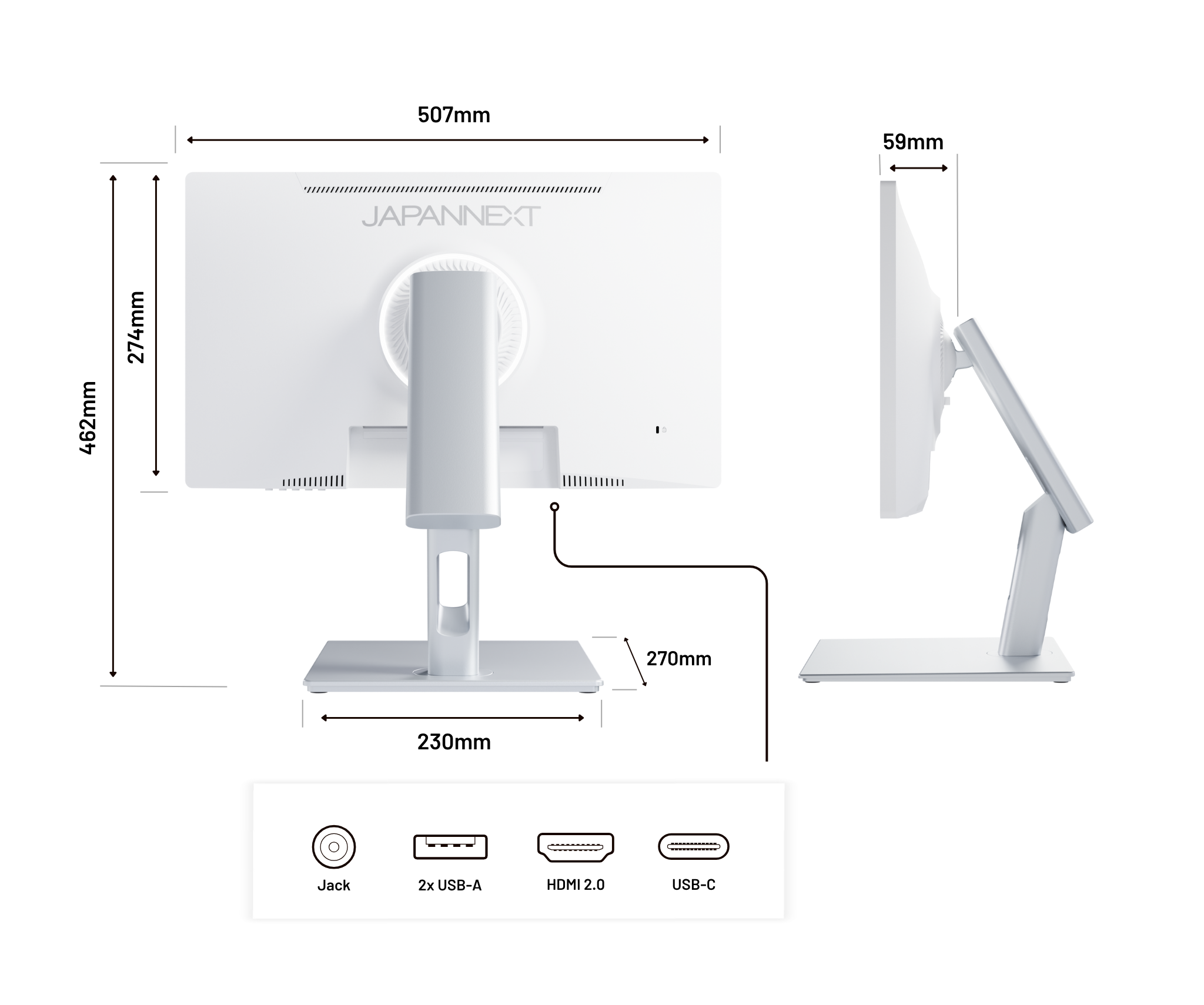Schermo PC per ufficio | 21,5" | FHD | Touchscreen | KVM | Alimentazione 65 W | Supporto ergonomico articolato