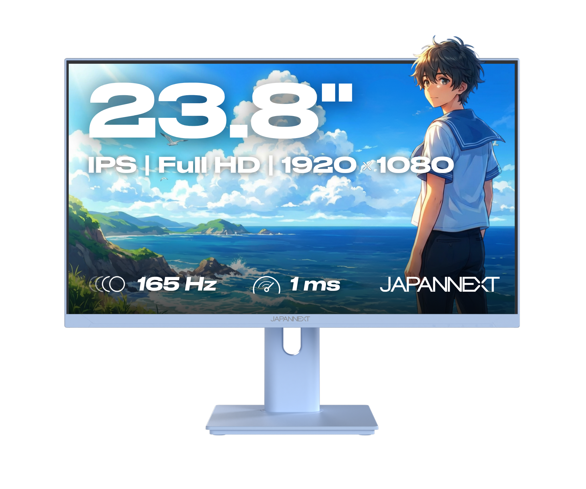 Monitor Gaming | 23,8” | IPS | FHD | 165Hz | Blu pastello
