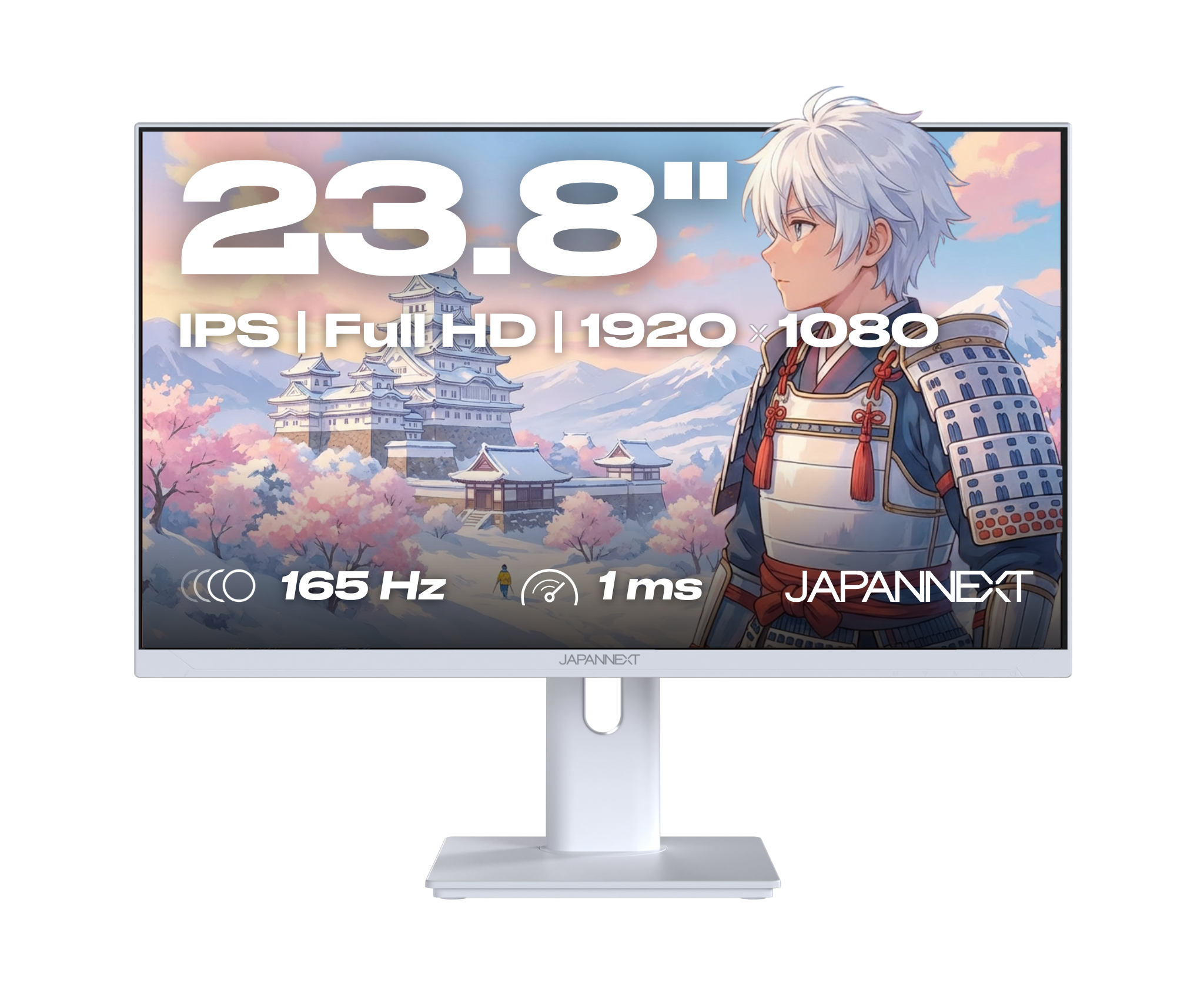 Monitor Gaming | 23,8” | IPS | FHD | 165Hz | Bianco pastello