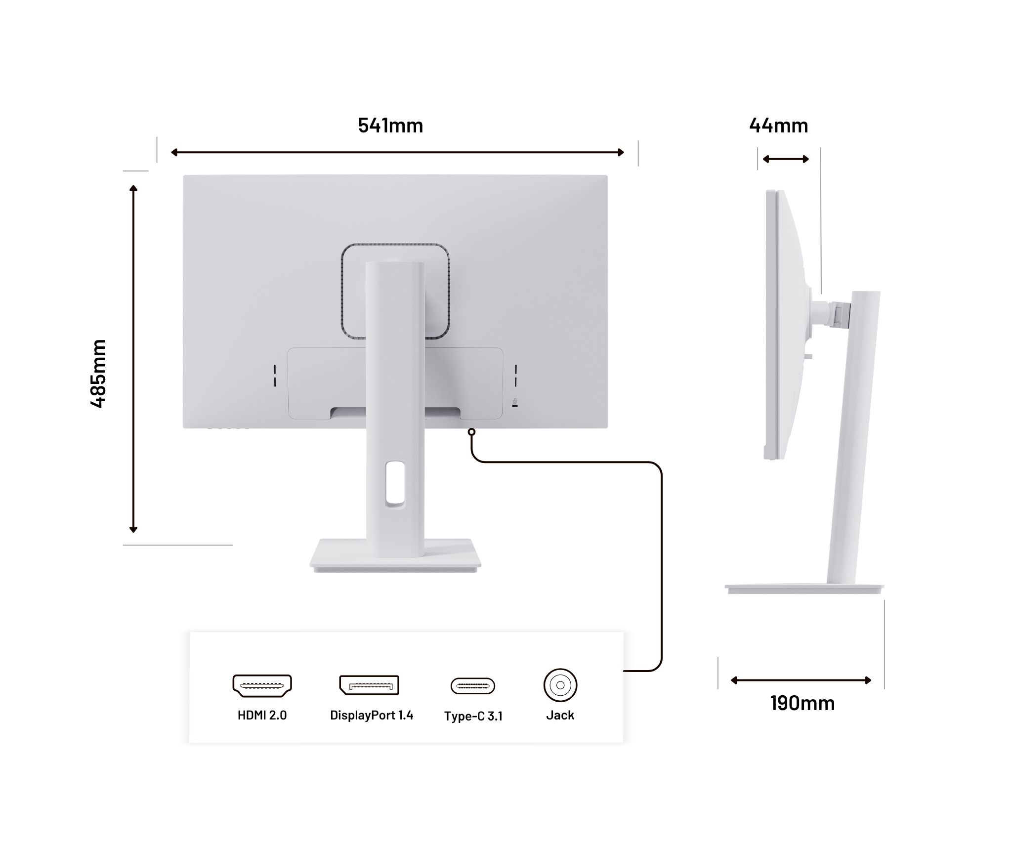 Écran PC Bureautique | 23,8" | WQHD | USB-C | Blanc