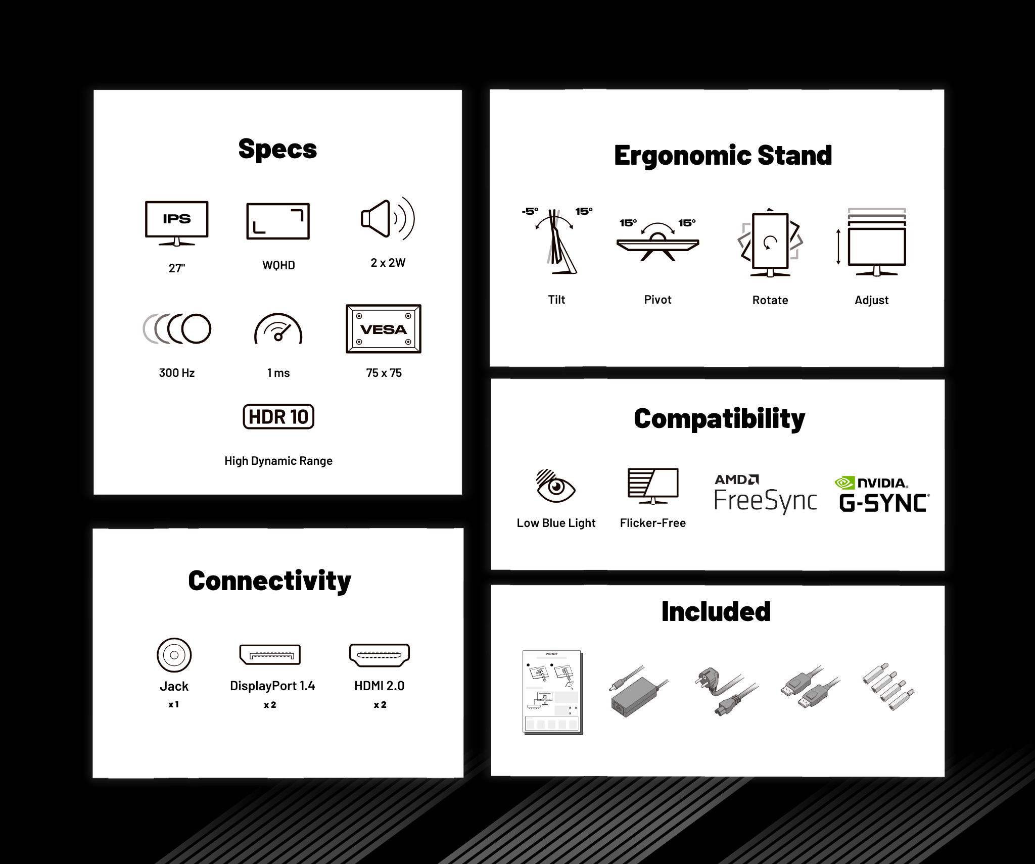 Monitor da gaming per PC | 27" | IPS | WQHD | 300 Hz