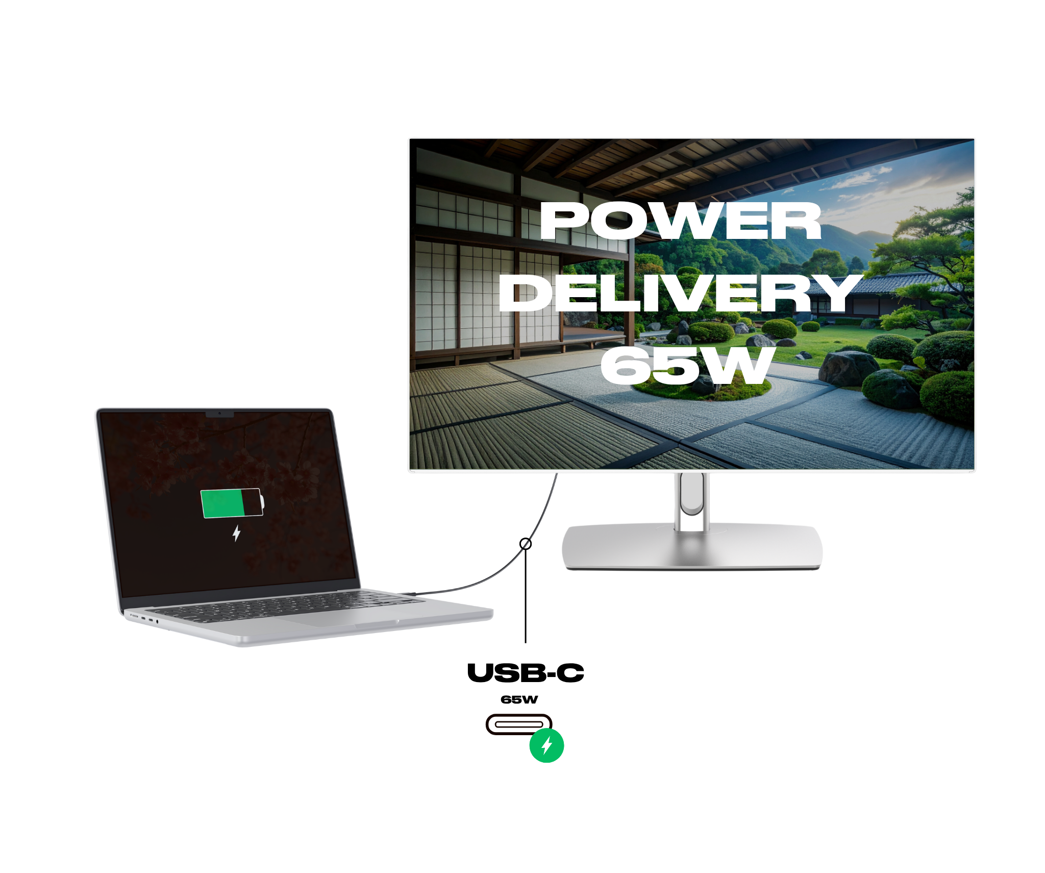 Schermo da ufficio | 27" | WQHD | Touchscreen | Power Delivery 65W | KVM | Bianco