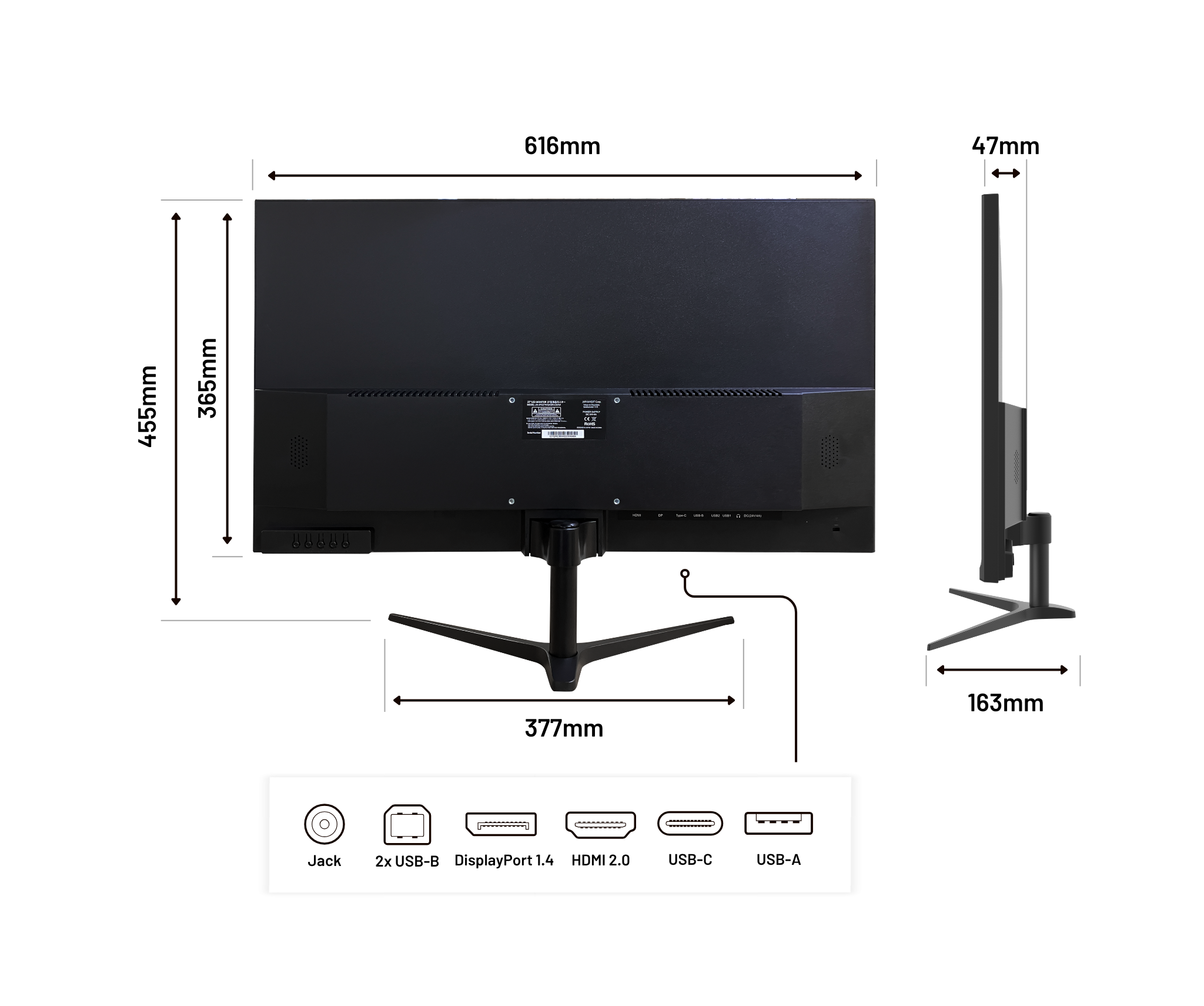Schermo da ufficio per PC | 27" | WQHD | USB-C (+ carica 65W)