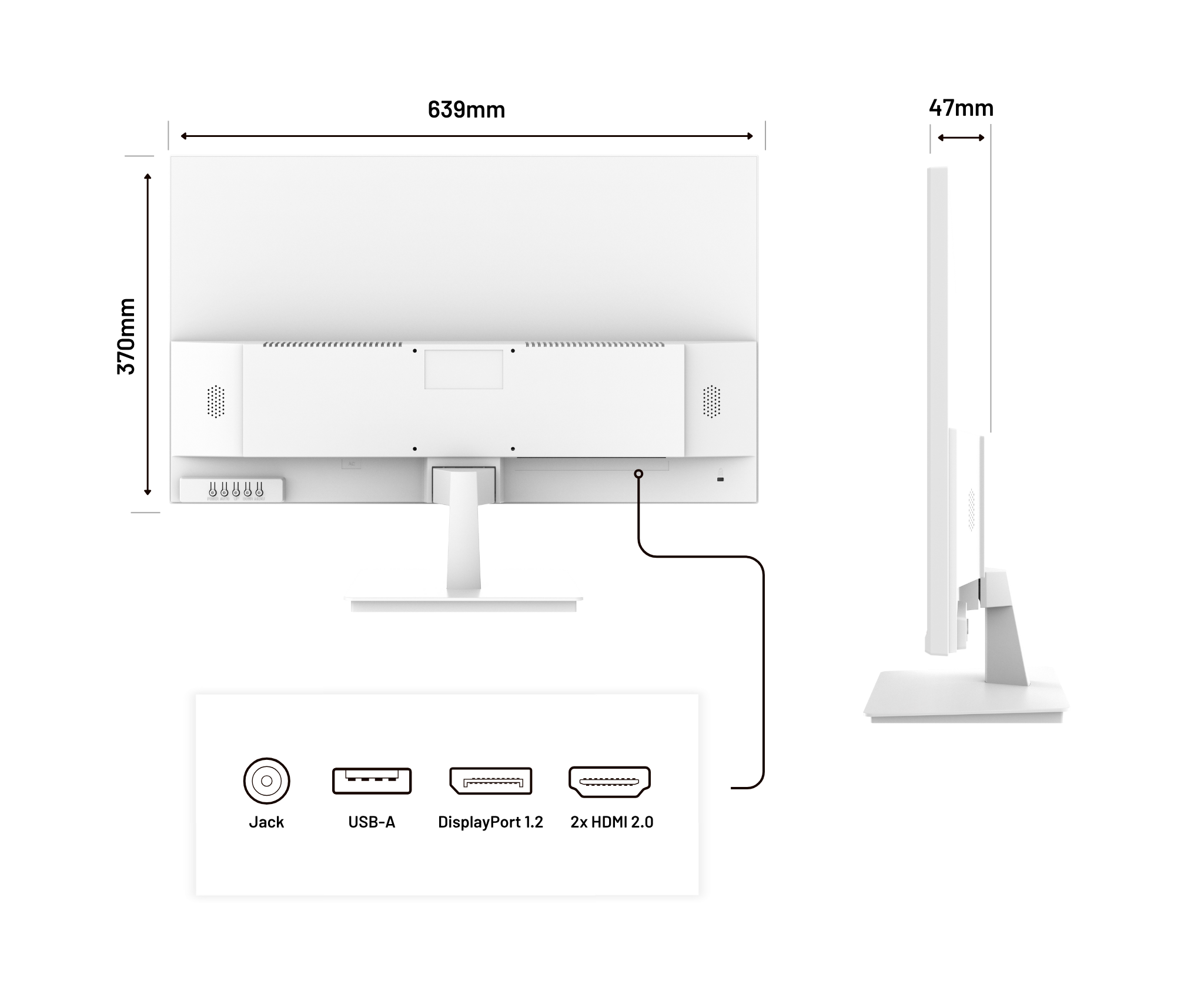 Schermo per PC da ufficio | 28" | IPS | 4K UHD | Bianco