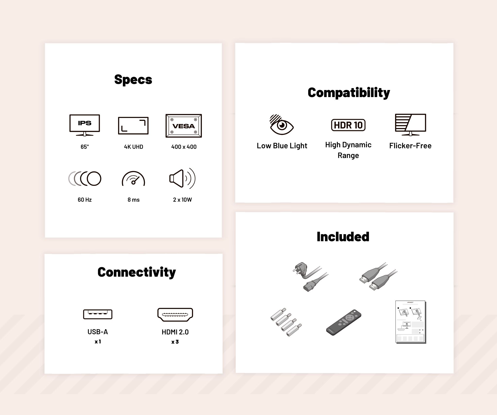 Schermo per digital signage | 65” | UHD/4K