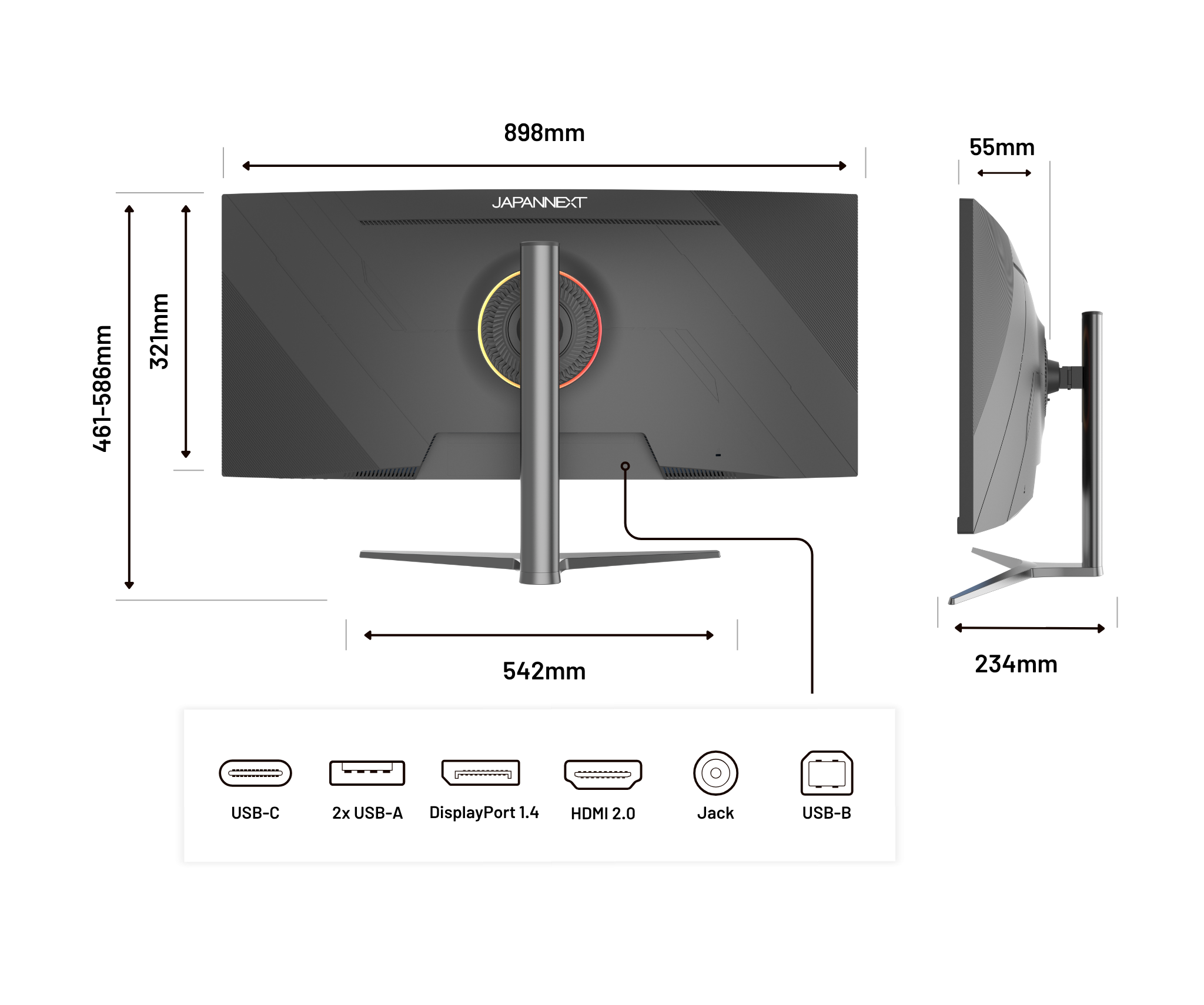 Monitor curvo per PC | 37,5" | UWQHD+ | Pannello IPS
