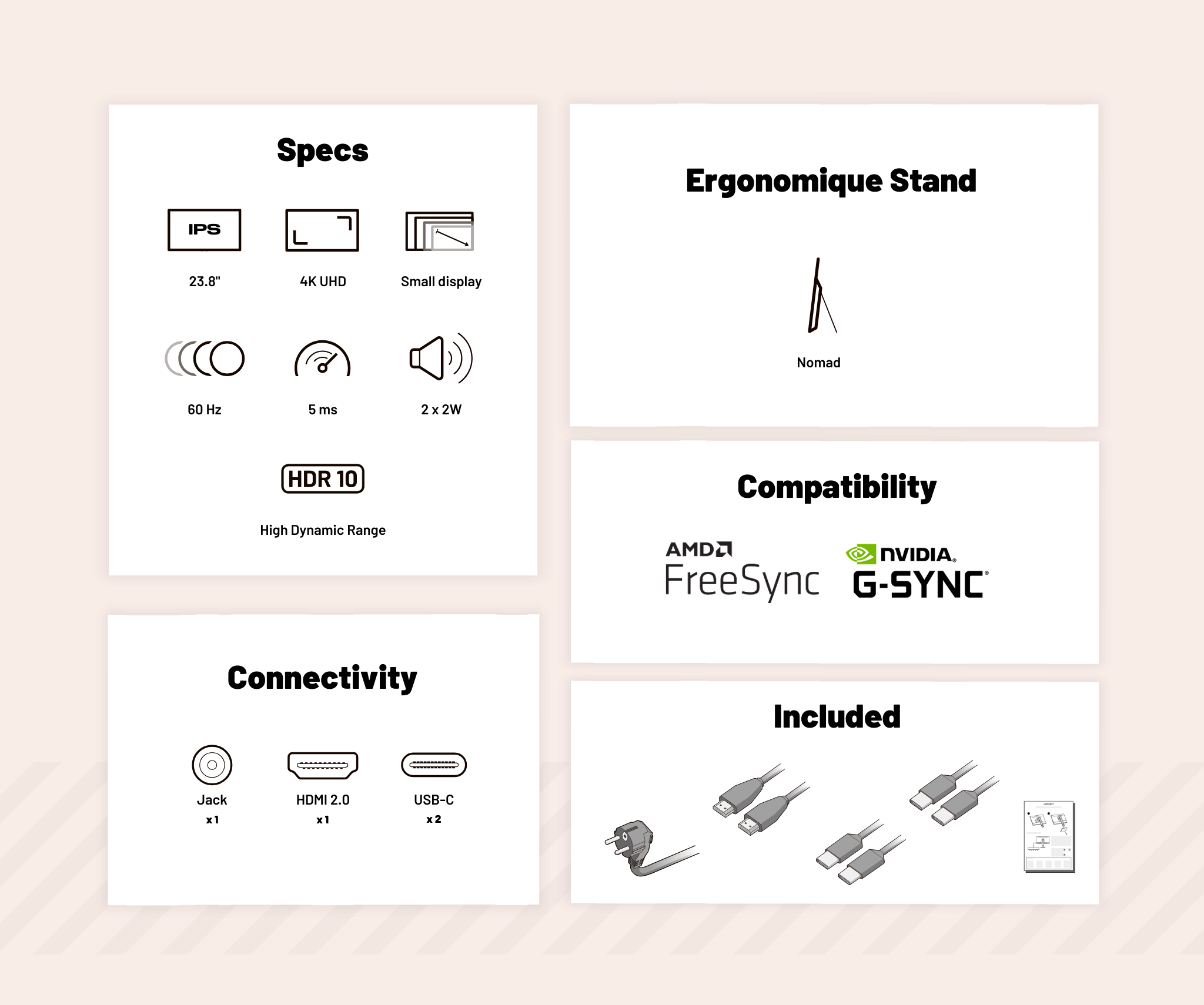 Schermo portatile da 23,8" | IPS | 4K UHD | HDR