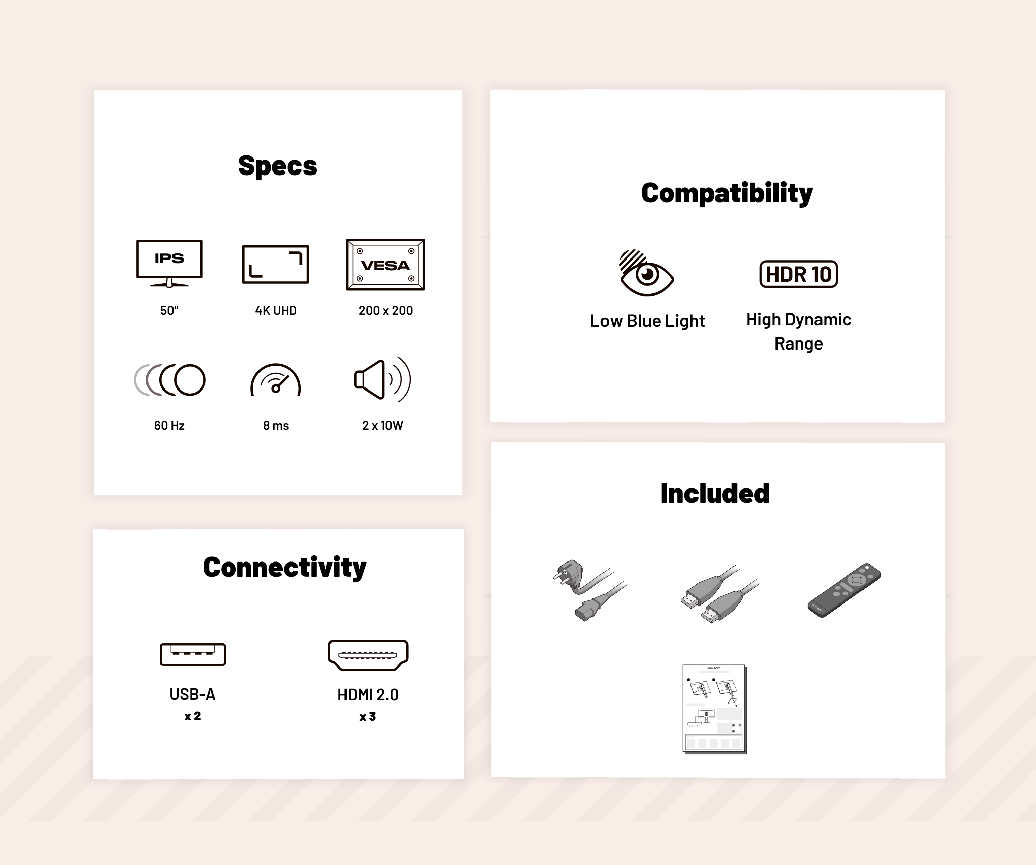 Schermo di grande formato | 50” | IPS | 4K UHD