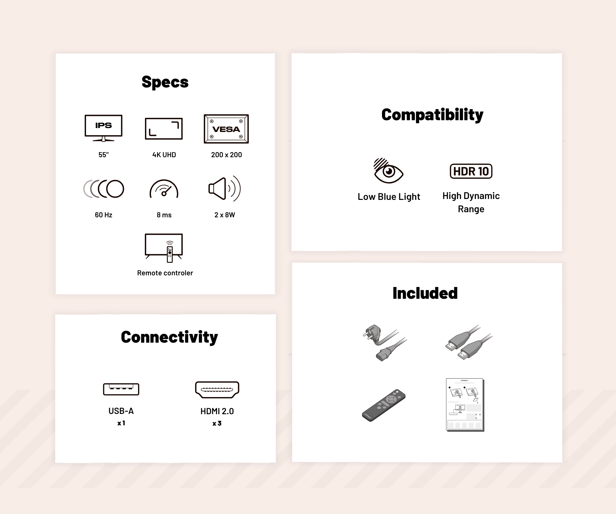 Monitor grande formato | 55” | IPS | 4K UHD