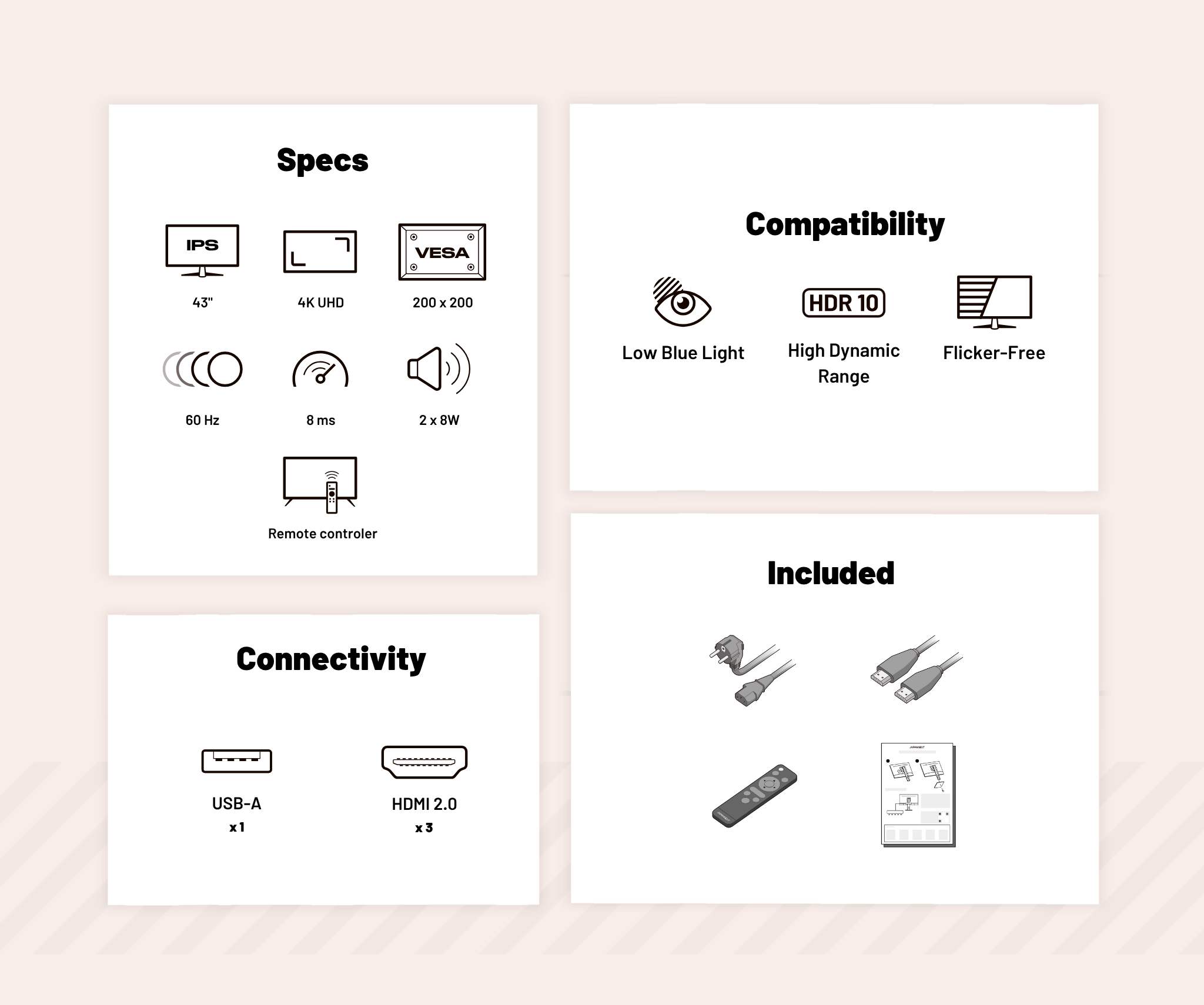 Monitor Grande Formato | 43” | IPS | 4K UHD