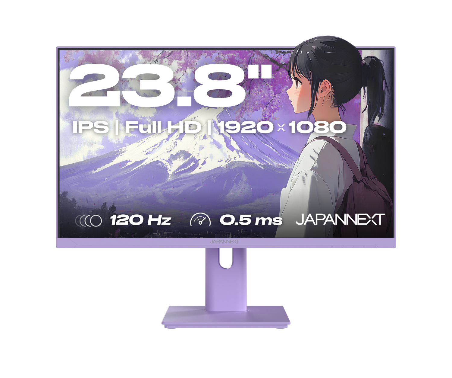 Schermo PC Gaming/Ufficio | 23,8” | IPS | FHD | 120Hz | Viola pastello