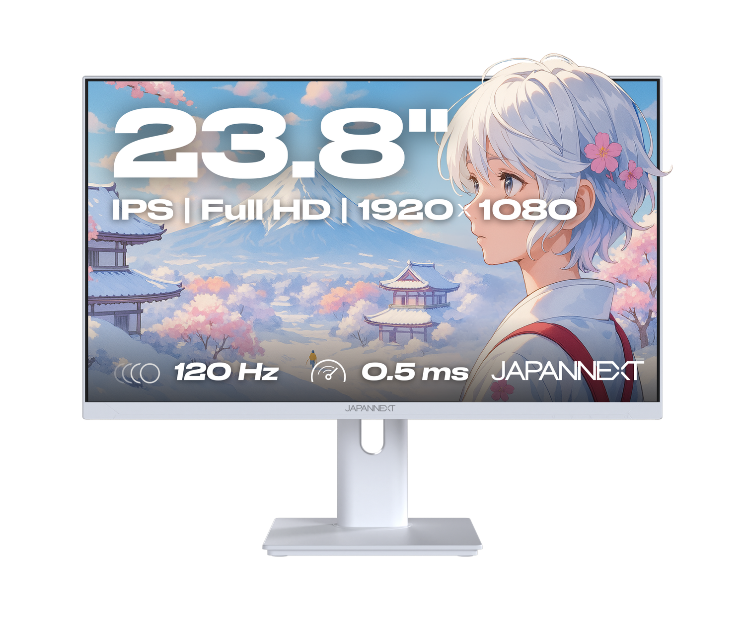 Schermo PC Gaming/Ufficio | 23,8” | IPS | FHD | 120Hz | Bianco pastello