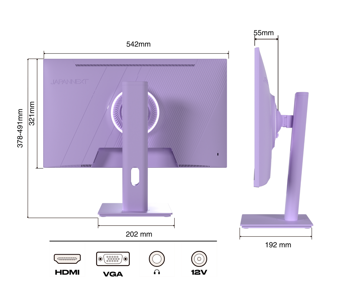 Schermo PC Gaming/Ufficio | 23,8” | IPS | FHD | 120Hz | Viola pastello