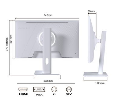 Schermo PC Gaming/Ufficio | 23,8” | IPS | FHD | 120Hz | Bianco pastello