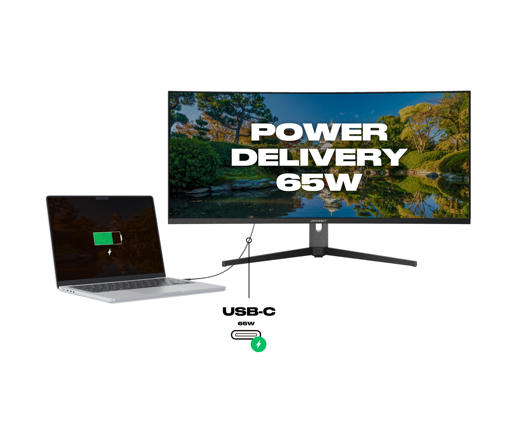 Monitor curvo per PC  | 37,5&quot; | WQHD+ | Dalle IPS | USB-C (+ carica 65W)