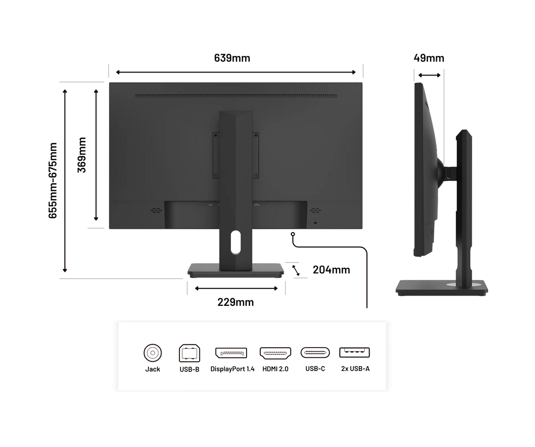 Schermo per PC da ufficio | 28&quot; | 4KUHD | USB-C (+ carica 65W)