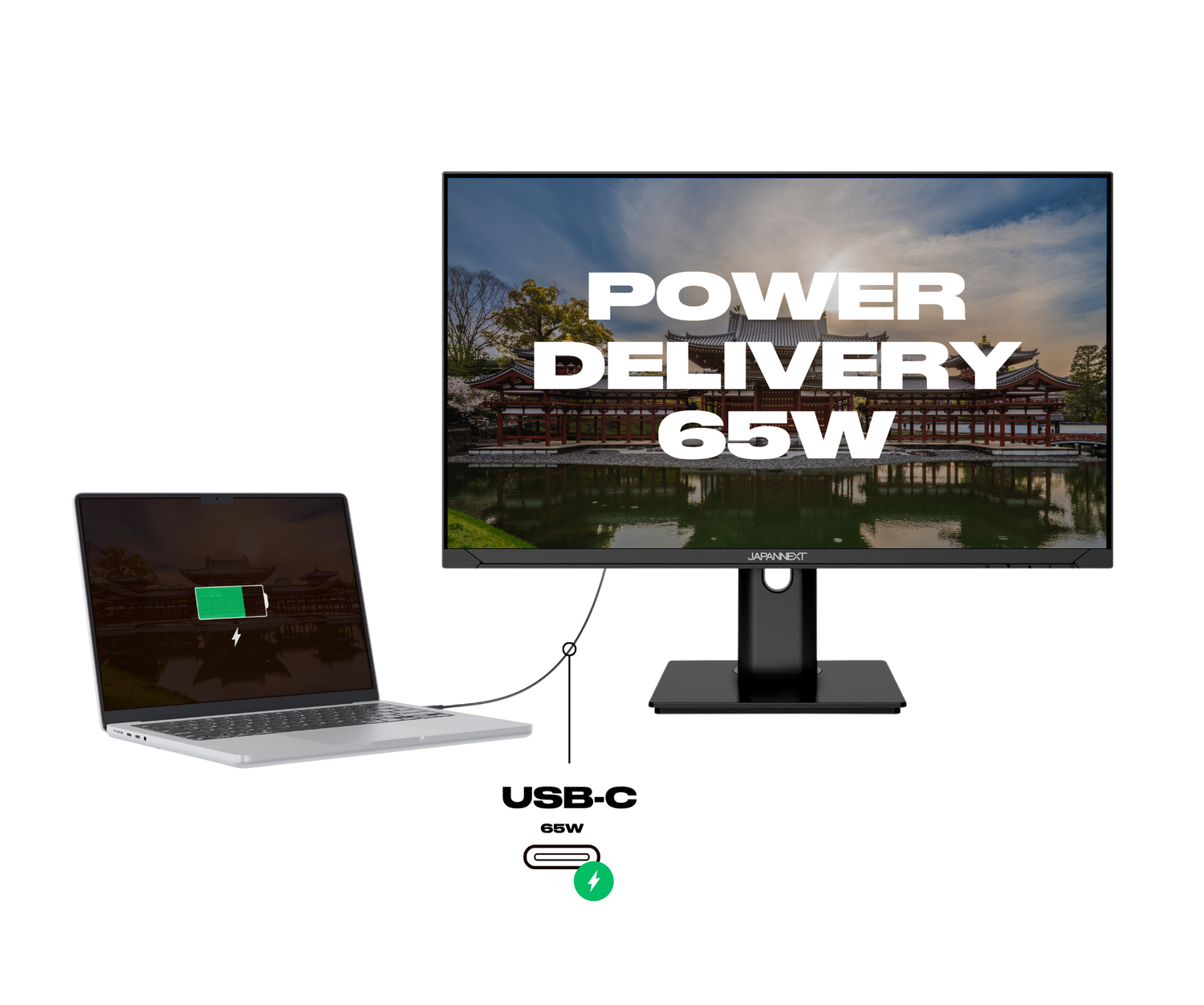Schermo da ufficio per PC | 23,8&quot; | FULL HD | USB-C (+ ricarica 65W)