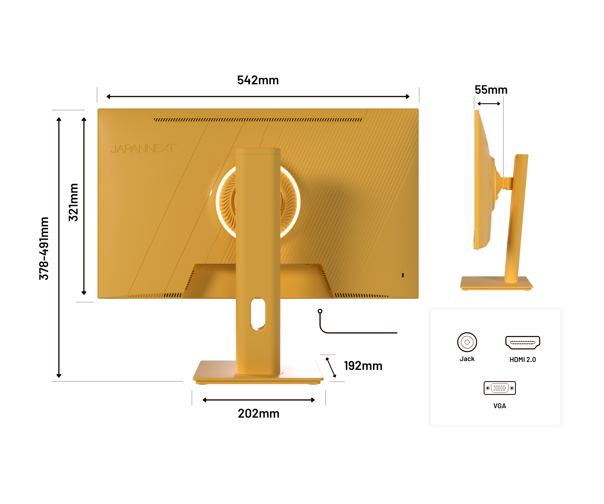 Monitor Gaming | 23,8” | IPS | FHD | 120Hz | Giallo pastello