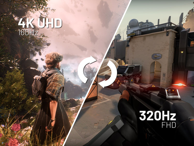 Écran Dual Mode : 4K UHD à 160 Hz ou Full HD à 320 Hz