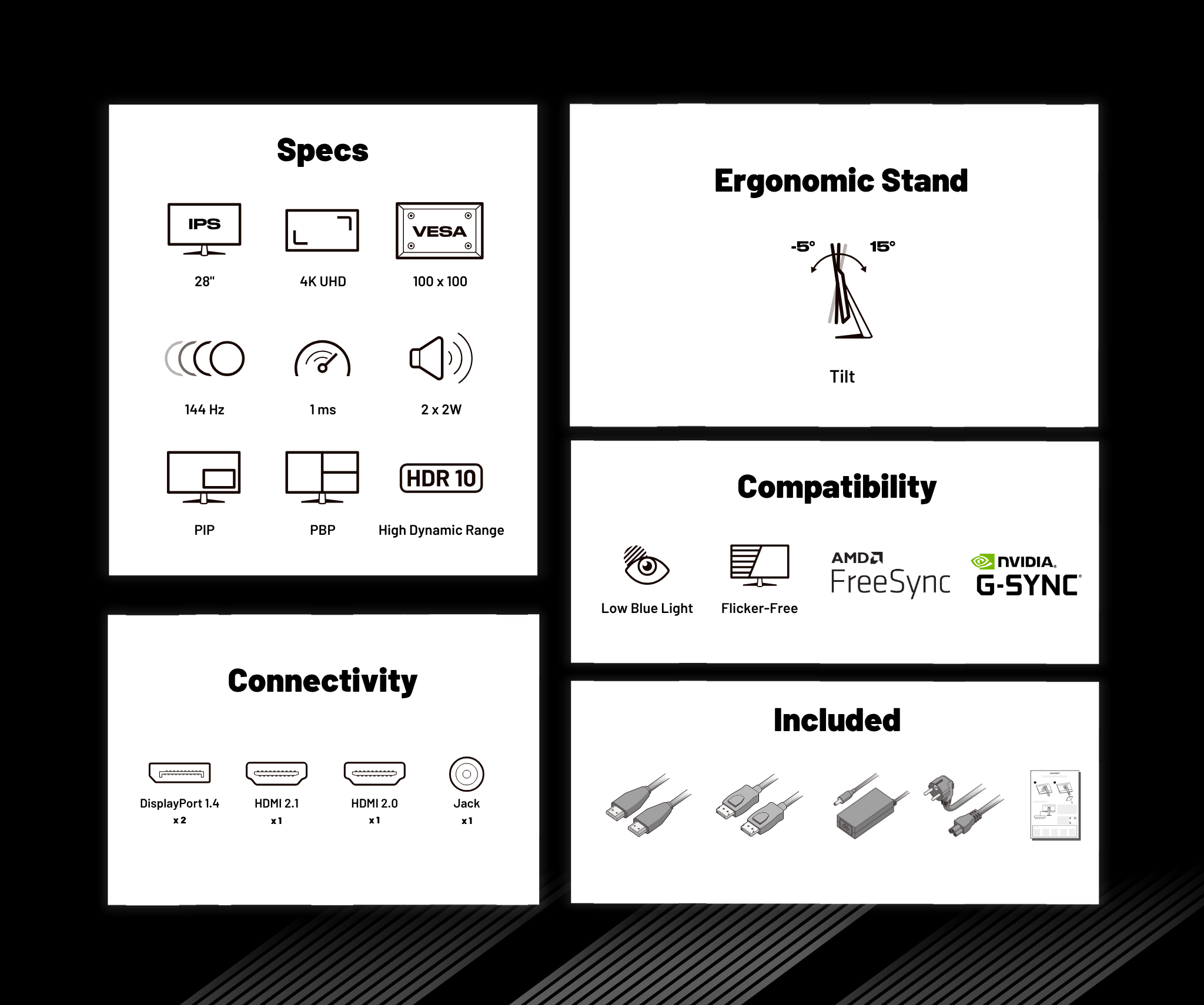 Schermo per PC da gaming | 28&quot; | IPS | 4KUHD | 144Hz