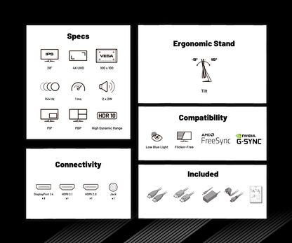 Schermo per PC da gaming | 28&quot; | IPS | 4KUHD | 144Hz