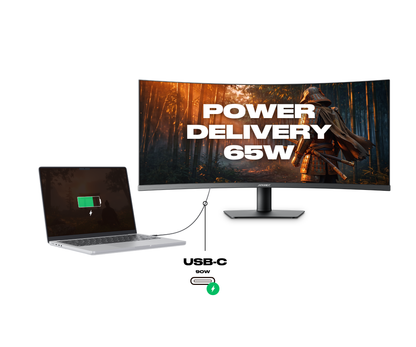 Monitor curvo per PC | 37,5" | UWQHD+ | 144 Hz | USB-C (Power Delivery 90 W)