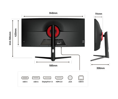 Monitor curvo | 39,7" | IPS | WUHD | USB-C (+ ricarica da 65 W)