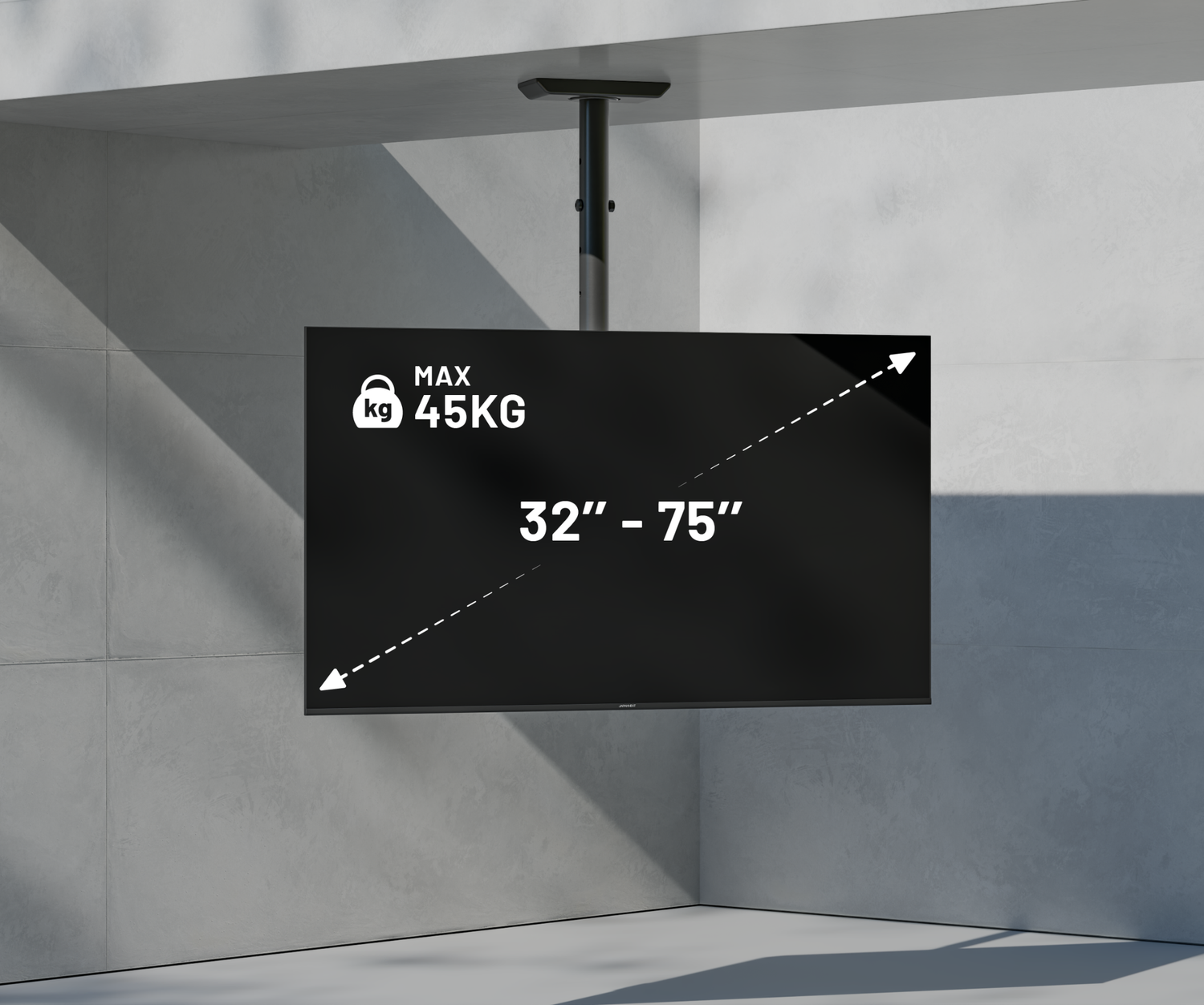 Supporto a soffitto per schermi di grande formato da 32” a 75”
