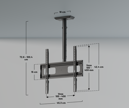 Supporto a soffitto per schermi di grande formato da 32” a 75”