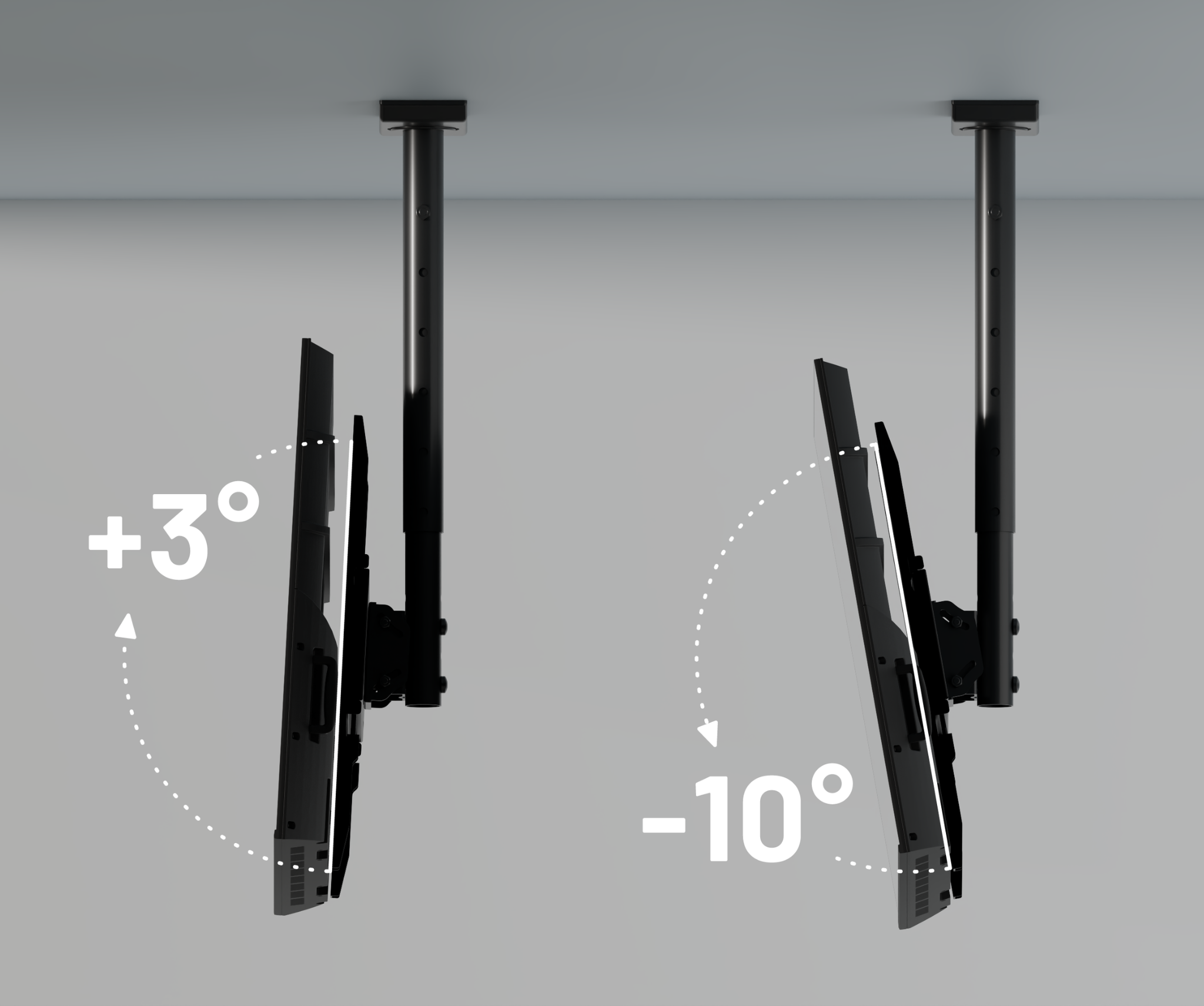 Supporto a soffitto per schermi di grande formato da 32” a 75”