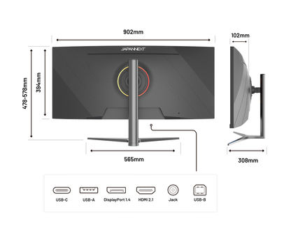 Monitor da gaming curvo | 37,5&quot; | UWQHD+ | Pannello IPS | 144 Hz