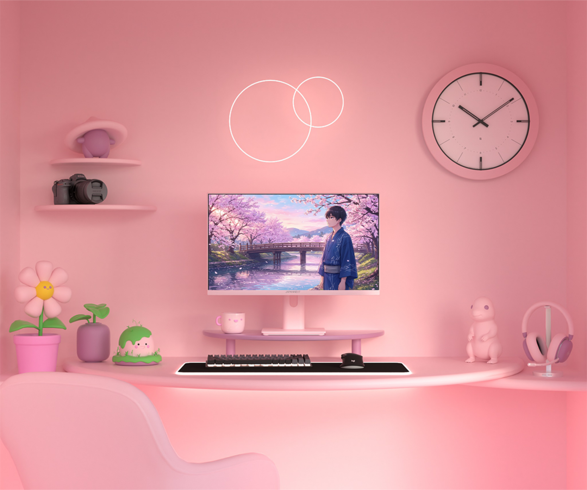 Monitor Gaming | 23,8” | IPS | FHD | 165Hz | Rosa pastello