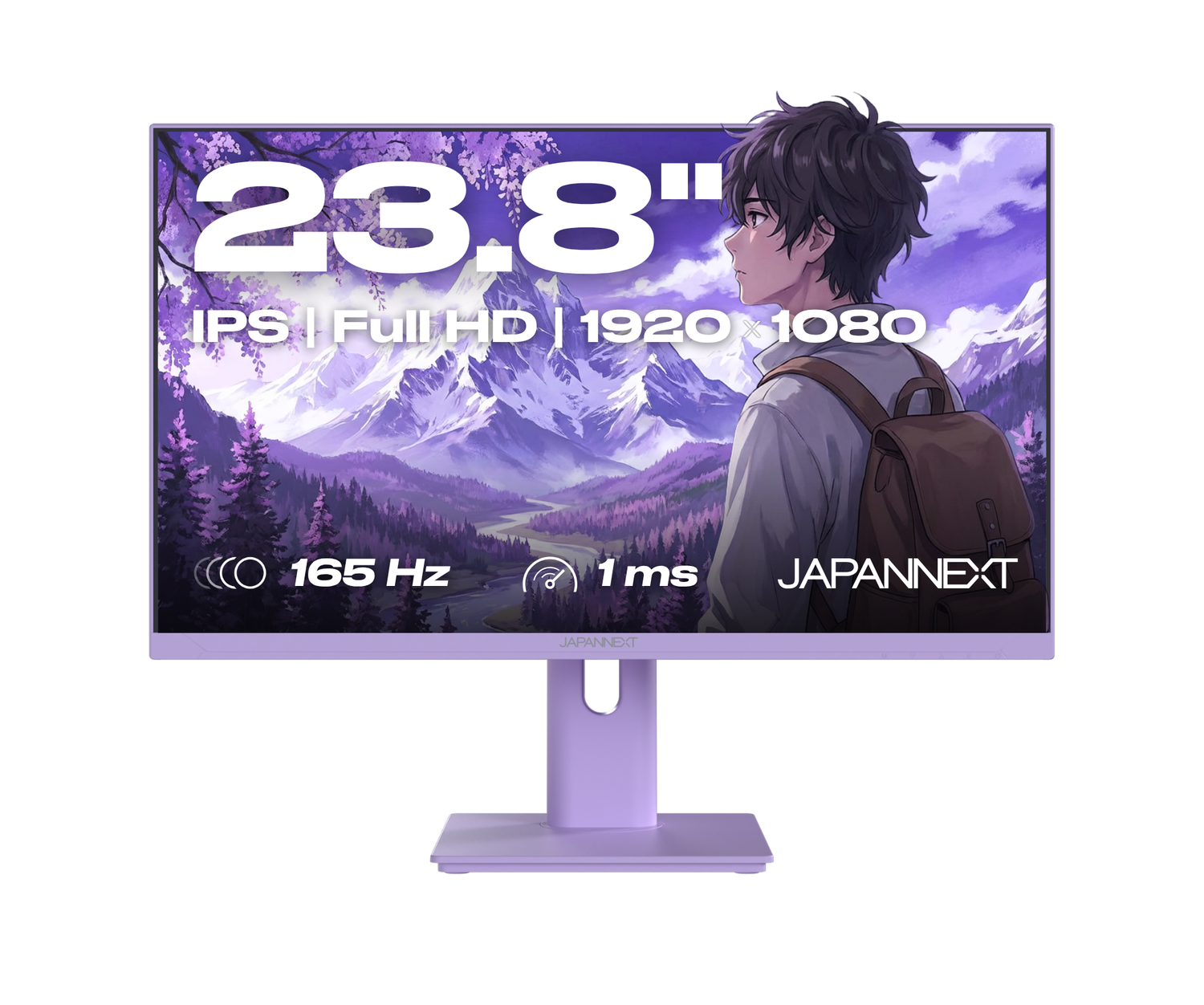 Monitor Gaming | 23,8” | IPS | FHD | 165Hz | Viola pastello