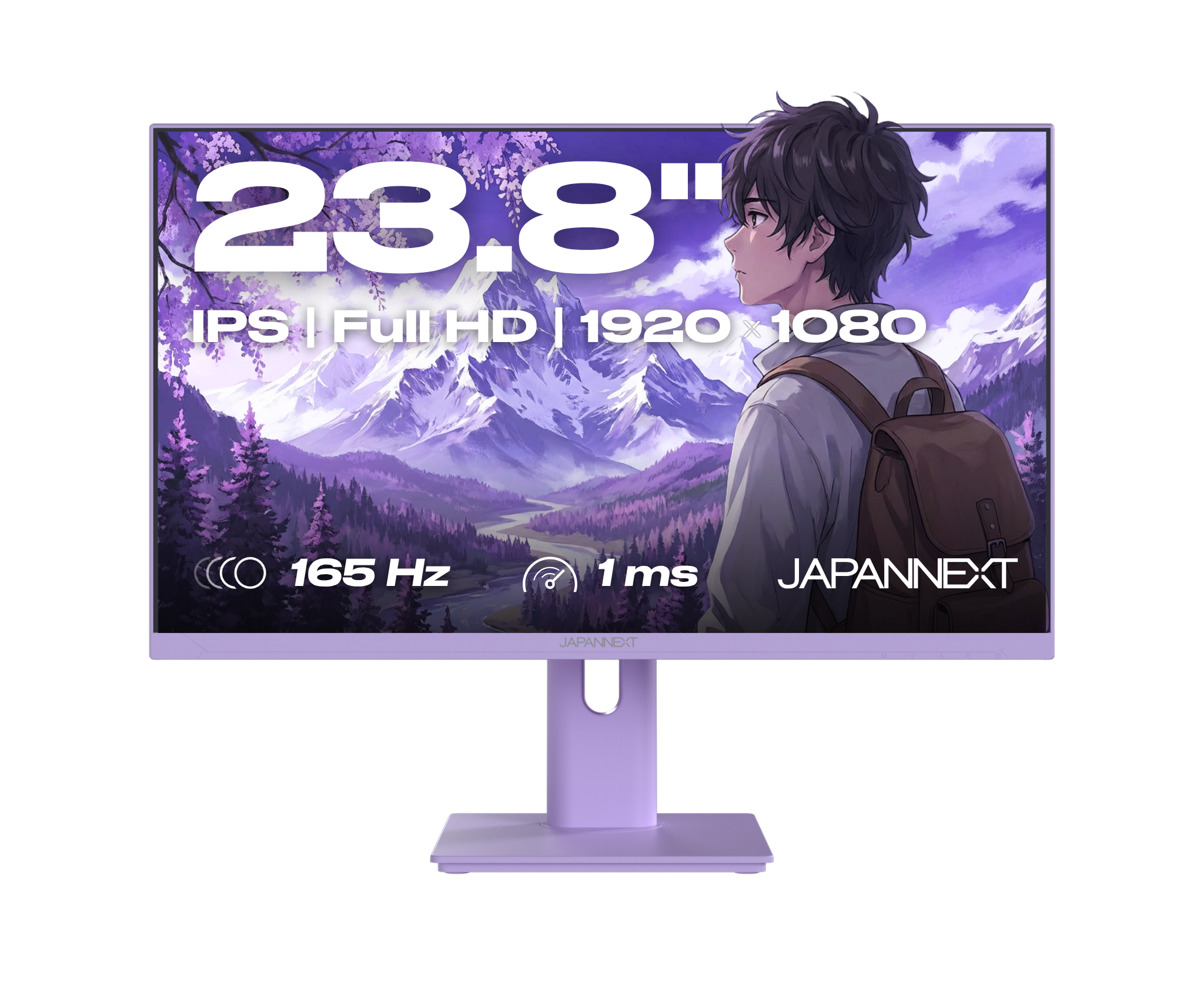 Monitor Gaming | 23,8” | IPS | FHD | 165Hz | Viola pastello