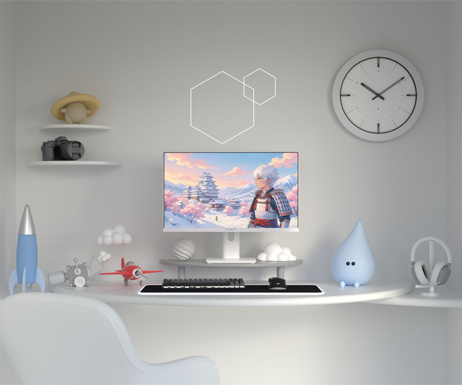 Monitor Gaming | 23,8” | IPS | FHD | 165Hz | Bianco pastello