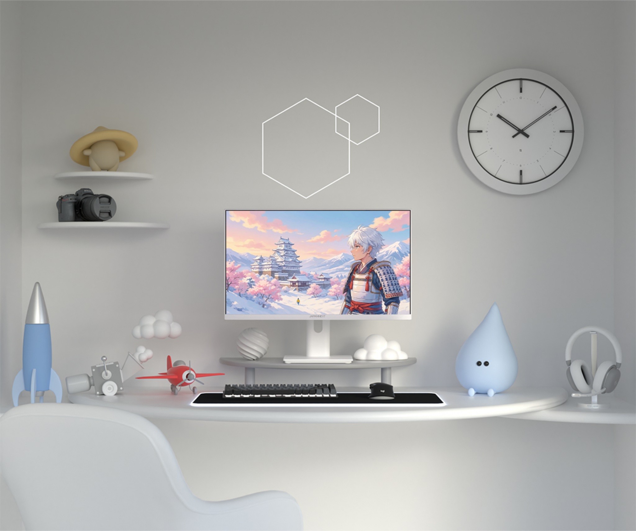 Monitor Gaming | 23,8” | IPS | FHD | 165Hz | Bianco pastello