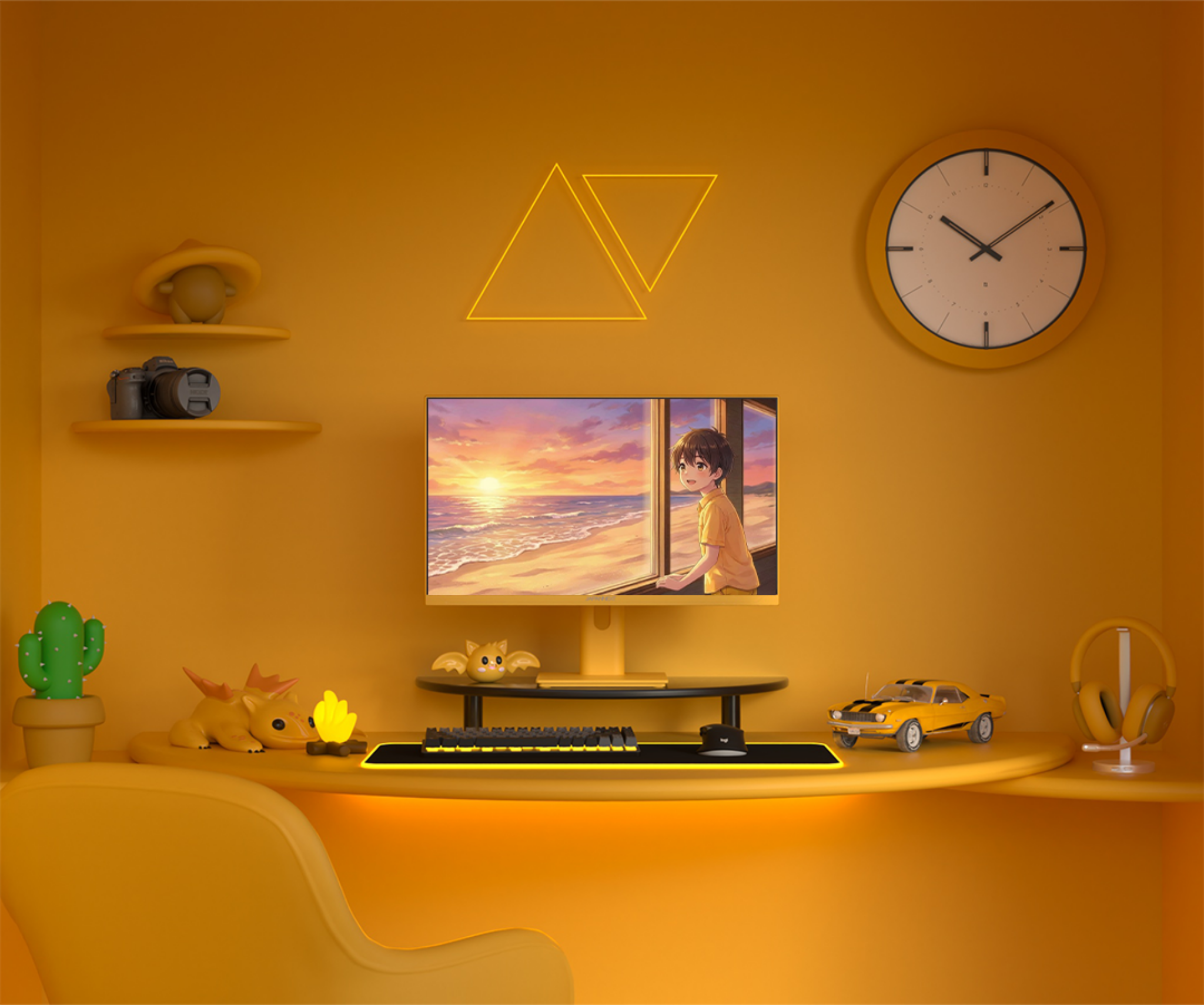 Monitor Gaming | 23,8” | IPS | FHD | 165Hz | Giallo pastello