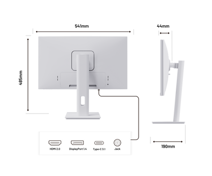 Écran PC Bureautique | 23,8" | WQHD | USB-C | Blanc